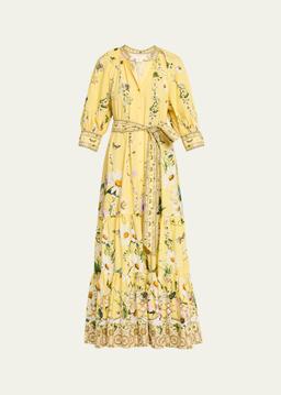 Daisy Chains Tiered Maxi Shirtdress