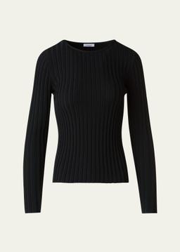 Reverse Rib Knit Crewneck Sweater