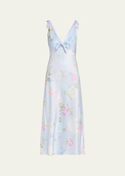 Perri Floral Scarf-Tie Maxi Dress