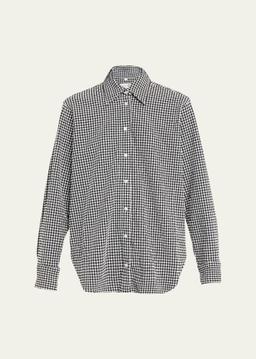 Gingham Seersucker Button-Front Shirt