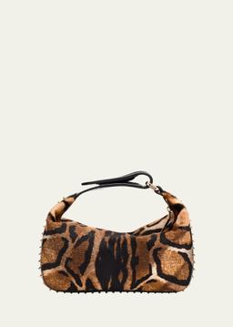 Funky Top-Handle Bag in Bengali-Print Calf Hair