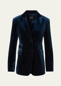 Percival Techno Velvet Stretch Single-Breasted Jacket