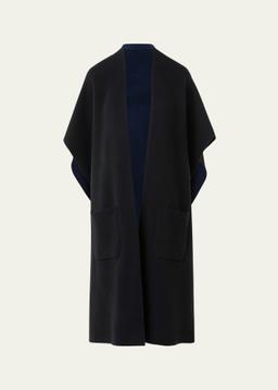 Bicolor Cashmere Double-Face Knit Cape