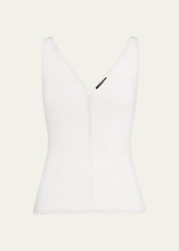 Finley Pointelle Rib Knit Cotton Tank