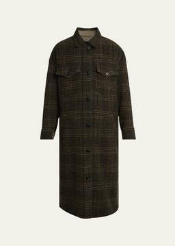 Gislene Long Plaid Shirt Jacket