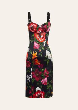 Anemone Floral Satin Bustier Dress