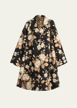 Floral Print Crinkle Coat