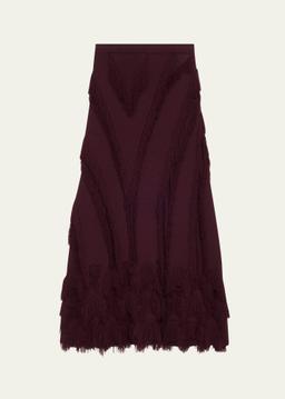 Astrid Macrame Fringe Knit Maxi Skirt