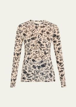 Neri Long-Sleeve Ruched Top