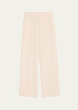 Gates Wide-Leg Silk-Linen Pants