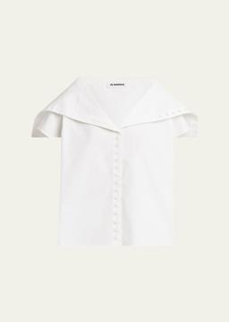 Large Cape Collar Volume Top