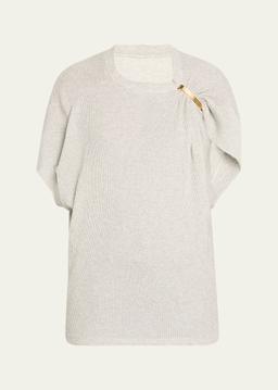 The Faye Asymmetric T-Shirt with Shoulder Hardware