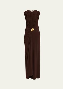 Serena Swirl Draped Midi Dress