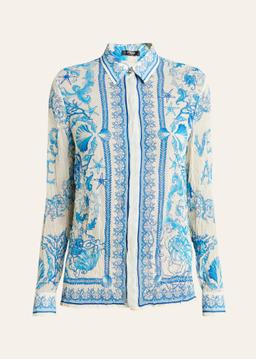 Underwater Barocco Foulard Bicolor Crinkle Formal Shirt