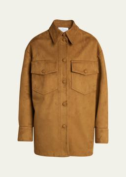 Long-Sleeve Alter Suede Overshirt