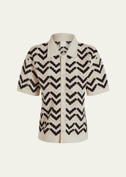 Anais Crochet Polo Shirt