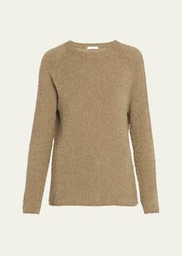 Kathy Raglan-Sleeve Boucle Knit Sweater