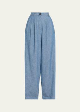 Rufos Twill Wide-Leg Pants