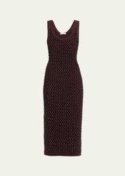 Emin Crystal Mesh Maxi Tank Dress