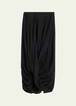 Draped Cocoon Maxi Skirt