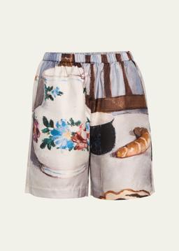 Anne Silk Twill Shorts