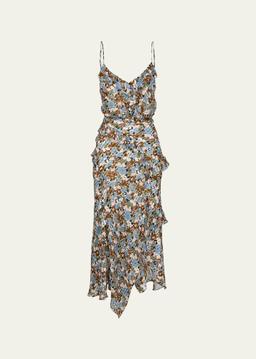 Avenel Floral Ruffled Midi Dress