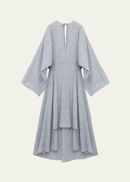 Striped Cape Sleeve Caftan Dress