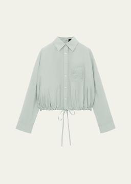 Drawstring Terry Anagram Blouson Blouse
