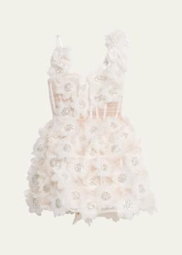 Rosalie Sequin-Embellished Applique Mini Dress