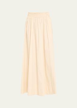 Ruched A-Line Maxi Skirt