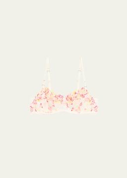 Folie D'Ete Floral-Embroidered Demi Bra