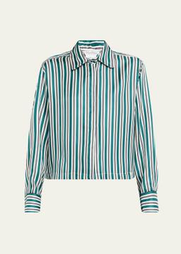 Brama Stripe Silk Blouse