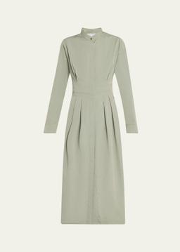 Pavia Pleated Cotton Midi Dress