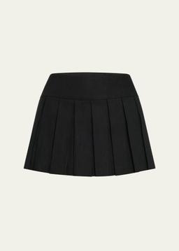 Emilie High-Rise Box Pleated Mini Skort