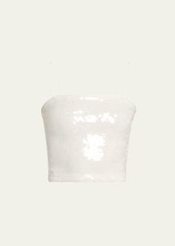 Ceresi Sequined Spaghetti-Strap Bandeau Top