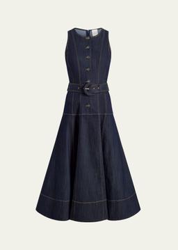 Margaret Sleeveless Denim Midi Dress