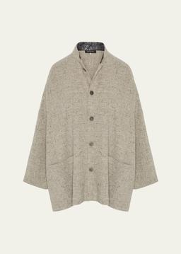 Wide Longer-Back Mandarin Jacket (Long Length)