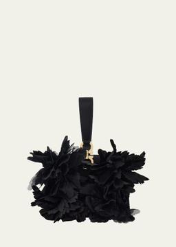 Floral Applique Leather Wristlet