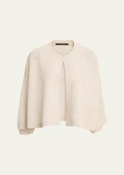Cove Dolman-Sleeve Shimmer Mesh Sweater