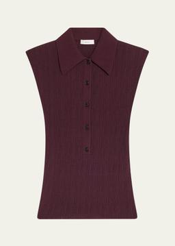 Ollie Sleeveless Knit Polo Top