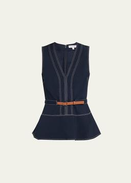 Nickelby Belted V-Neck Top