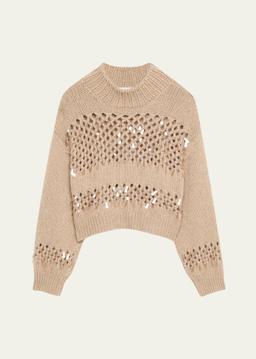 Oversized Cashmere Net Stitch Sweater