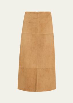 Nadia Pencil Suede Midi Skirt