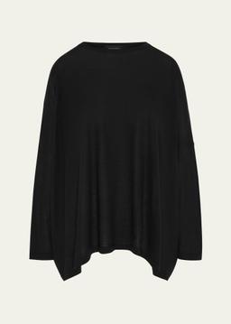 Ultrafine Cashmere Wide Round-Neck Sweater (Mid Plus Length)