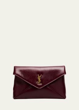 Small YSL Pouch Bag in Shiny Calfskin Leather