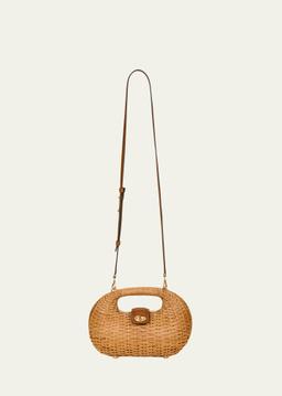 Lydia Woven Rattan Crossbody Bag
