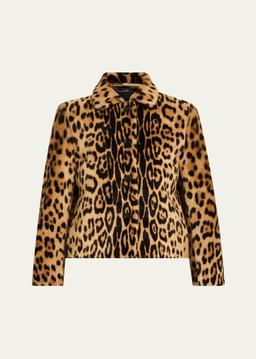 Montmartre Leopard Shearling Cropped Jacket