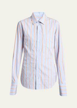 Striped Tab Detail Shirt