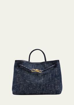 Andiamo Medium Boucle Denim Tote Bag