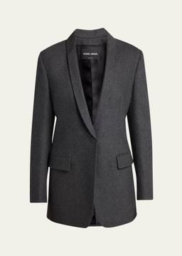 Cashmere Flannel Single-Breasted Blazer